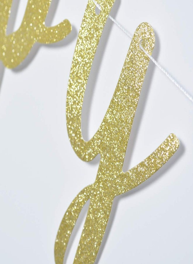 FOZEE Happy 40th Birthday Banner for 40th Birthday Party Pre-Strung Decorations (Gold & Black Glitter) - Image 5