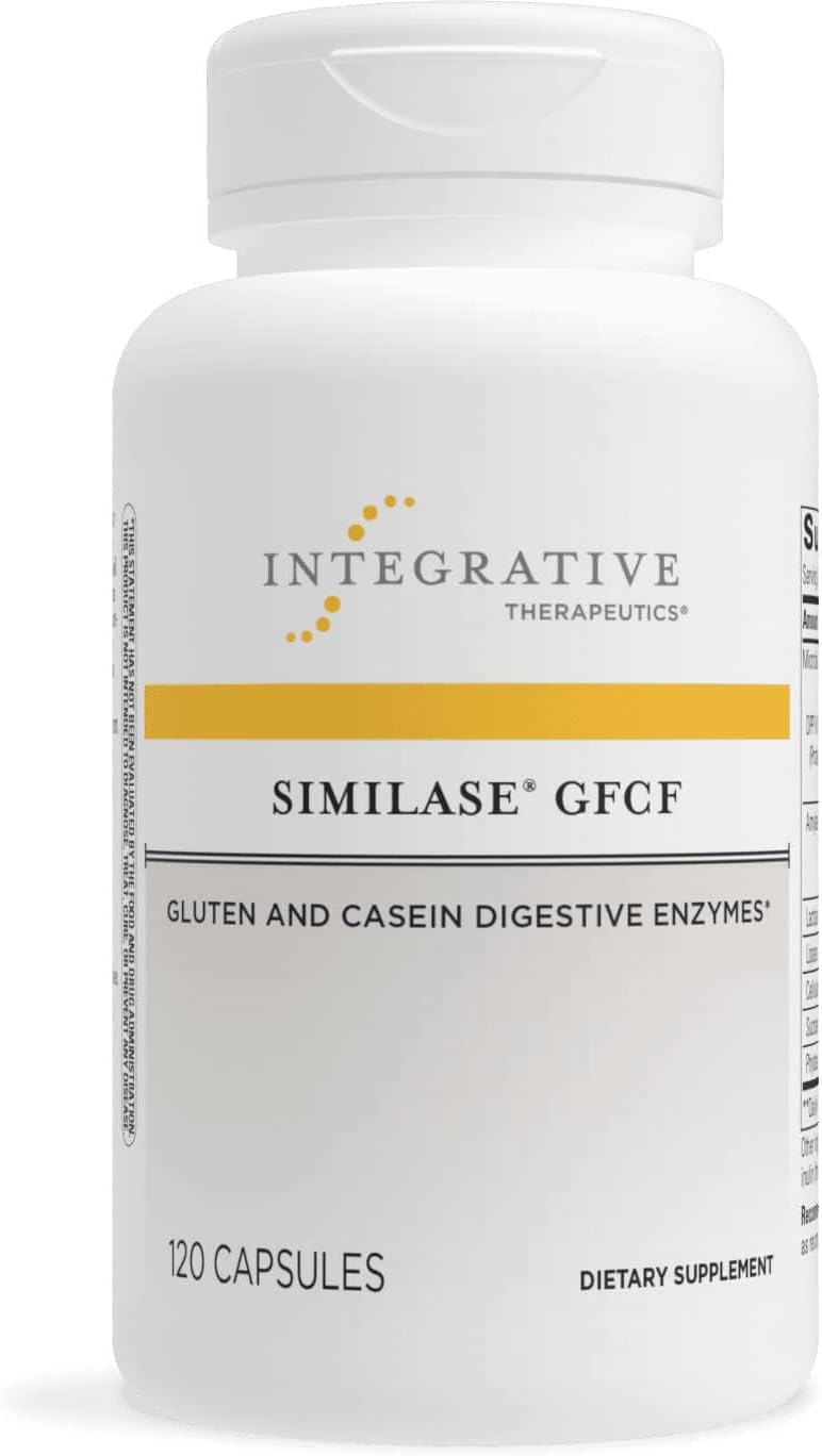 Integrative Therapeutics Similase GFCF - Digestive Enzyme Supplement for Occasional Gas & Bloating* - Supports Gluten & Casein Digestion* - 120 Vegan Capsules