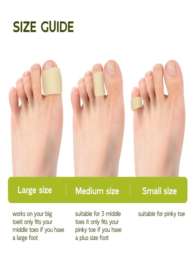 Bukihome Cuttable Toe Tubes Sleeves - Foam Toe Protectors for Corns, Calluses, Blisters - Fabric & Breathable Gel Lining Toe Sleeve Protectors Relief Toe Pressure Pain - Large Size,3 Count,White - Image 4