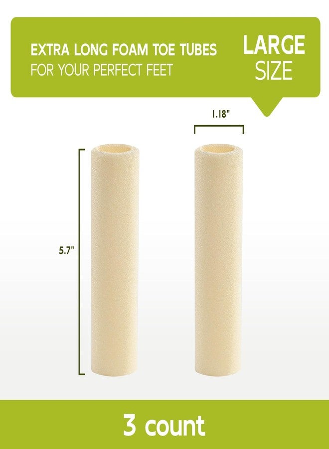 Bukihome Cuttable Toe Tubes Sleeves - Foam Toe Protectors for Corns, Calluses, Blisters - Fabric & Breathable Gel Lining Toe Sleeve Protectors Relief Toe Pressure Pain - Large Size,3 Count,White - Image 3