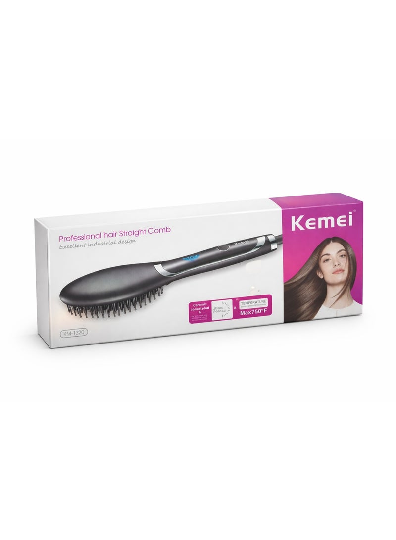 كيمي Electric Hair Straightening Brush – Quick And Easy Straightening For Smooth Hair, Km-1320 - Image 4