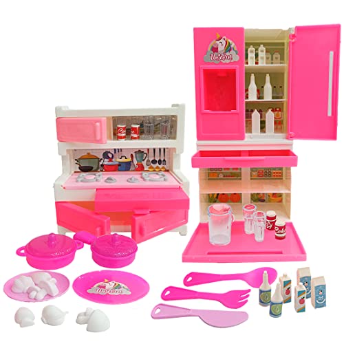 Wembley Kitchen Set for Kids Girls & Boys | Cooking Set for Kids 29 Pcs Unicorn Themed | Pretend Play Kitchen Set Toys for kids aged 3+ | Food Party Role Cooking Ideal Gift for Birthday BIS Approved - Image 1