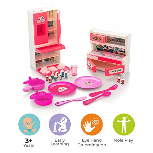 Wembley Kitchen Set for Kids Girls & Boys | Cooking Set for Kids 29 Pcs Unicorn Themed | Pretend Play Kitchen Set Toys for kids aged 3+ | Food Party Role Cooking Ideal Gift for Birthday BIS Approved - Image 3