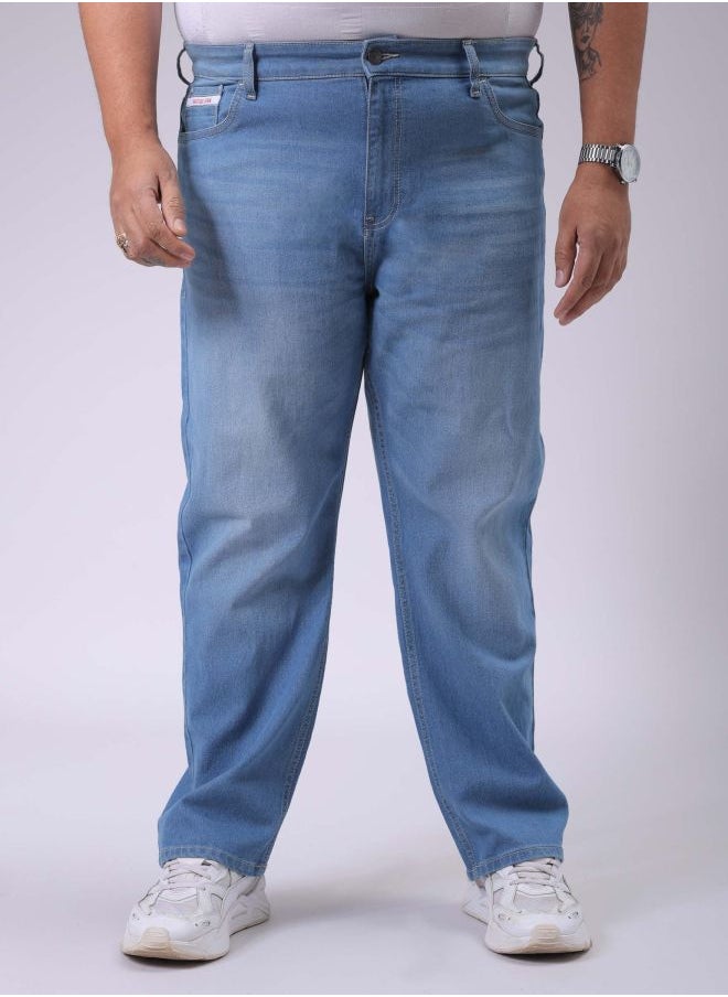 HARDSODA Men Plus Size Vintage Straight Fit Solid Mid-Rise Stretchable Jeans  - Image 1