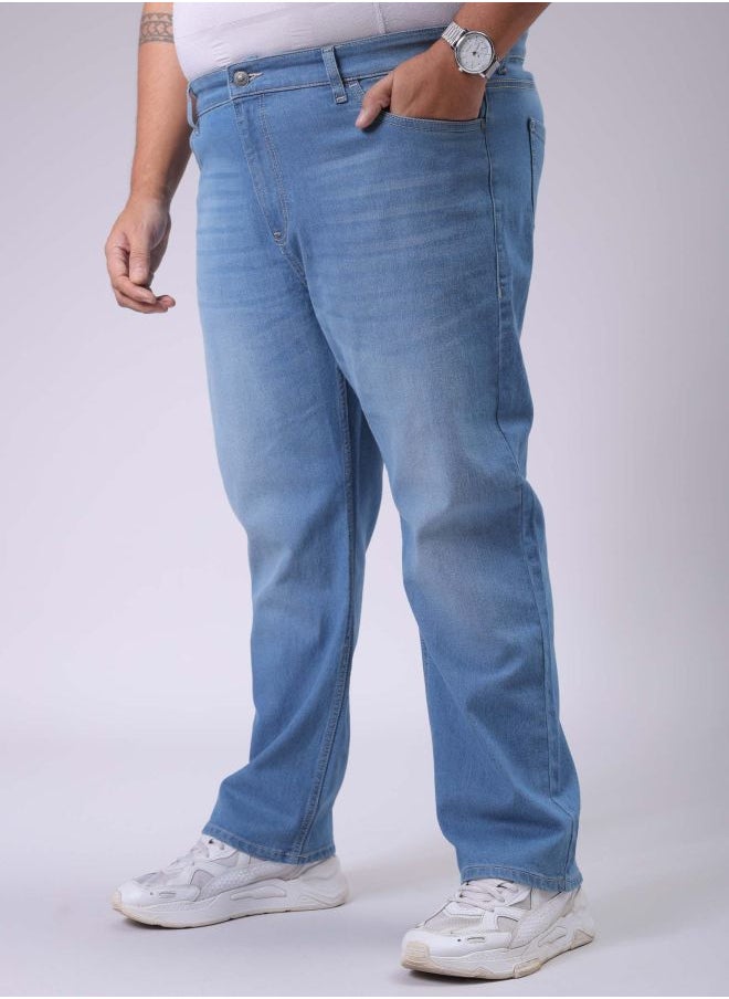 HARDSODA Men Plus Size Vintage Straight Fit Solid Mid-Rise Stretchable Jeans  - Image 3