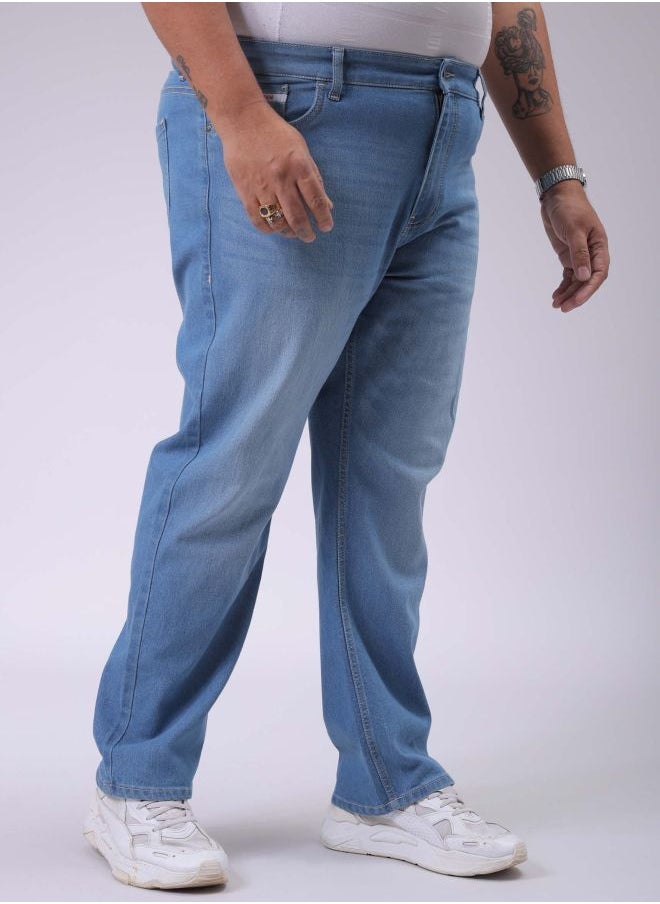 HARDSODA Men Plus Size Vintage Straight Fit Solid Mid-Rise Stretchable Jeans  - Image 4