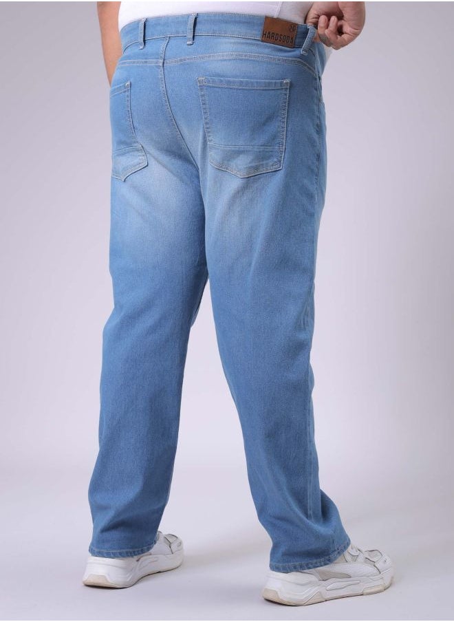 HARDSODA Men Plus Size Vintage Straight Fit Solid Mid-Rise Stretchable Jeans  - Image 2