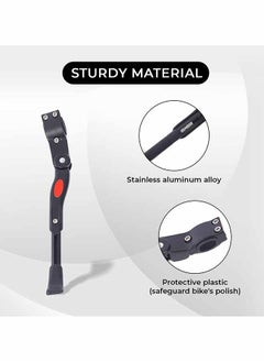 ENDLESS  Endless EL1055 Cycle Stand can Adjustable Between 24-29 Inch | Black | Material : Aluminium Alloy | High Quality Bike Side Kickstand with Double Nut | For All types Cycles or Bikes  - Image 2