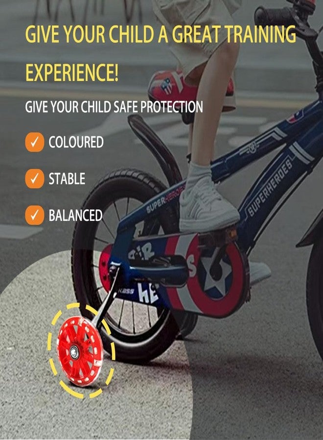 Nakazawa Adjustable Training Wheels for Bike Fits 12/14/16/18/20 Inch Bikes Bicycle Training Wheels for Stabilizer Training,When the wheels touch the ground, they emit colored lights - Image 5