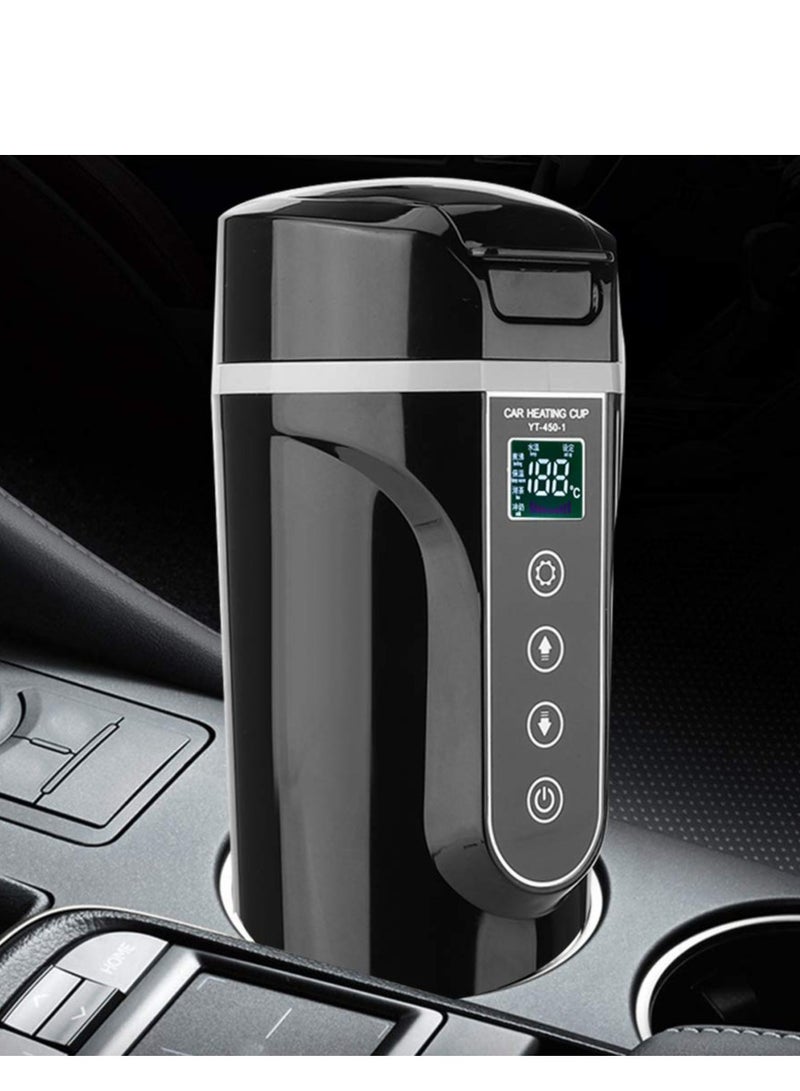 Excefore Electric Car Kettle, Car Home Dual Use Electric Kettle, Car Heating Mug, 304 Stainless Steel Liner Cup, Heating Kettle Mug Electric Travel Thermoses for Coffee/Tea/Milk, 70W  - Image 5