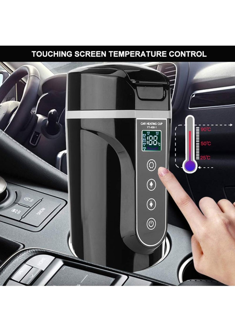 Excefore Electric Car Kettle, Car Home Dual Use Electric Kettle, Car Heating Mug, 304 Stainless Steel Liner Cup, Heating Kettle Mug Electric Travel Thermoses for Coffee/Tea/Milk, 70W  - Image 4