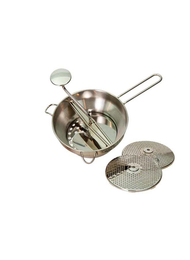 Granite Ware Stainless Steel Deluxe Food Mill - 2-Quart, Durable and Rust-Resistant - Hand Crank with 3 Interchangeable Discs for Purees, Sauces, Soups, Baby Food, Dishwasher Safe - Image 1