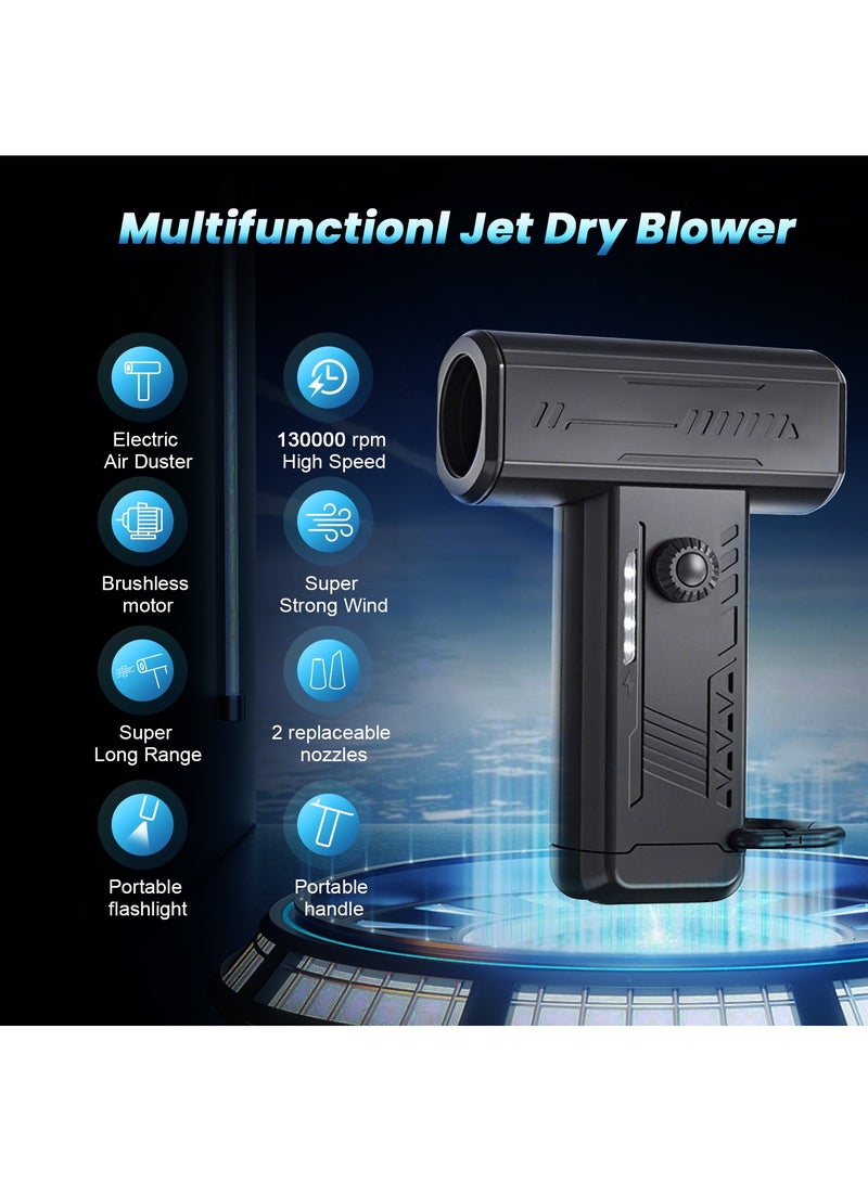 نكومي منفاخ مروحة محمولة باليد عالية السرعة، مروحة نفاثة قوية للغاية بشاحن توربيني بسرعة 130,000 دورة في الدقيقة للسيارة والتنظيف والتخييم والهواء الطلق. - Image 2