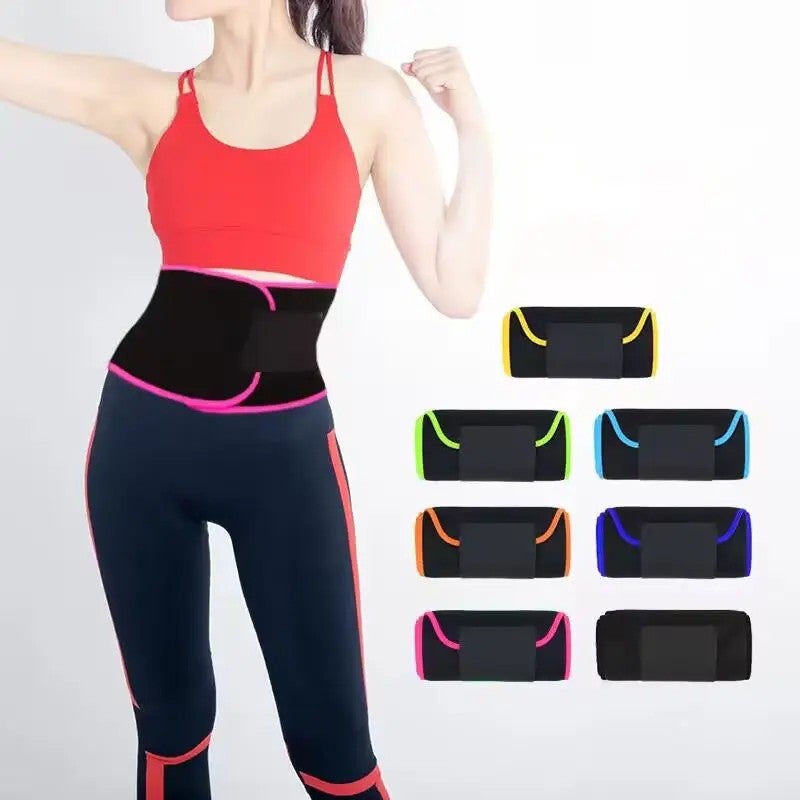 Bluejw Logo Adjustable Neoprene Sweat Waist Trimmer Belt - Waist Thigh Trimmer & Butt Lifter - Slimming Waist Trimmers for Women Workout Fitness - Image 2