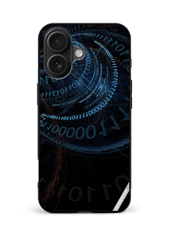 COVERSCART Protective Case Cover For Apple iPhone 16 Plus Binary Code Abstract Design Multicolour