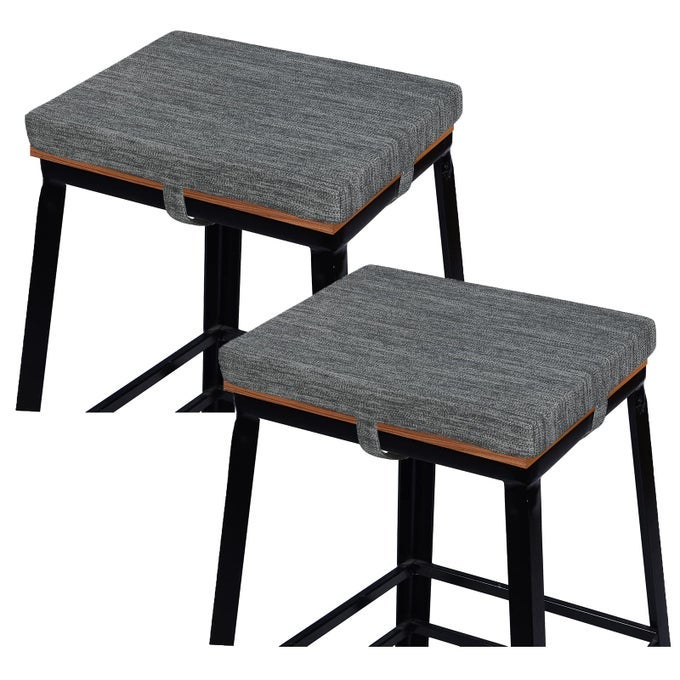 SET OF 2 RECTANGLE BAR STOOL CUSHIONS NONSLIP DINING CHAIR PADS KITCHEN BENCH STOOL CUSHIONS WITH MACHINE WASHABLE COVER ONLY 2 PADS GREY 15711815IN