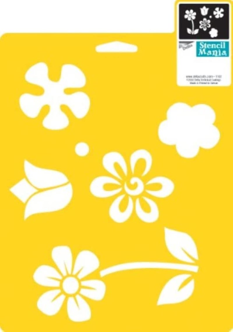 Delta Creative Stencil Mania Stencil, 7 by 10-Inch, 970060710 Flowers - Image 1