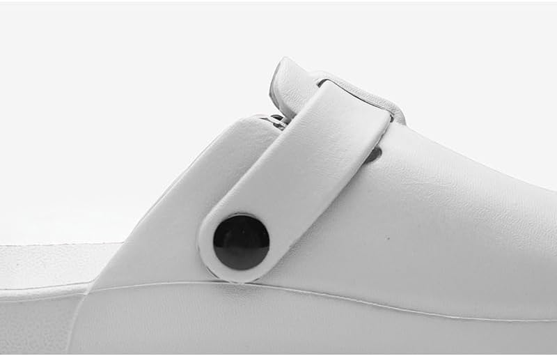 AioTio Comfortable Protective Closed Toe Slippers - Water-Resistant, Lightweight, Slip-Resistant, Adjustable Upper for Home Use (White, Size 38) - Image 3