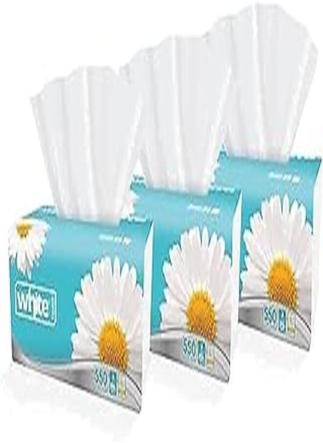 White White mega pack 550 sterilized tissues, 550 Count (Pack of 3), white 