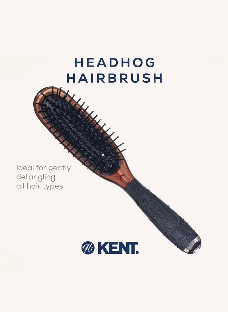 KENT Head Hog Hair Brush - Natural Bristle Hairbrush for Smooth, Shiny and Healthy Hair - Premium Styling Brush