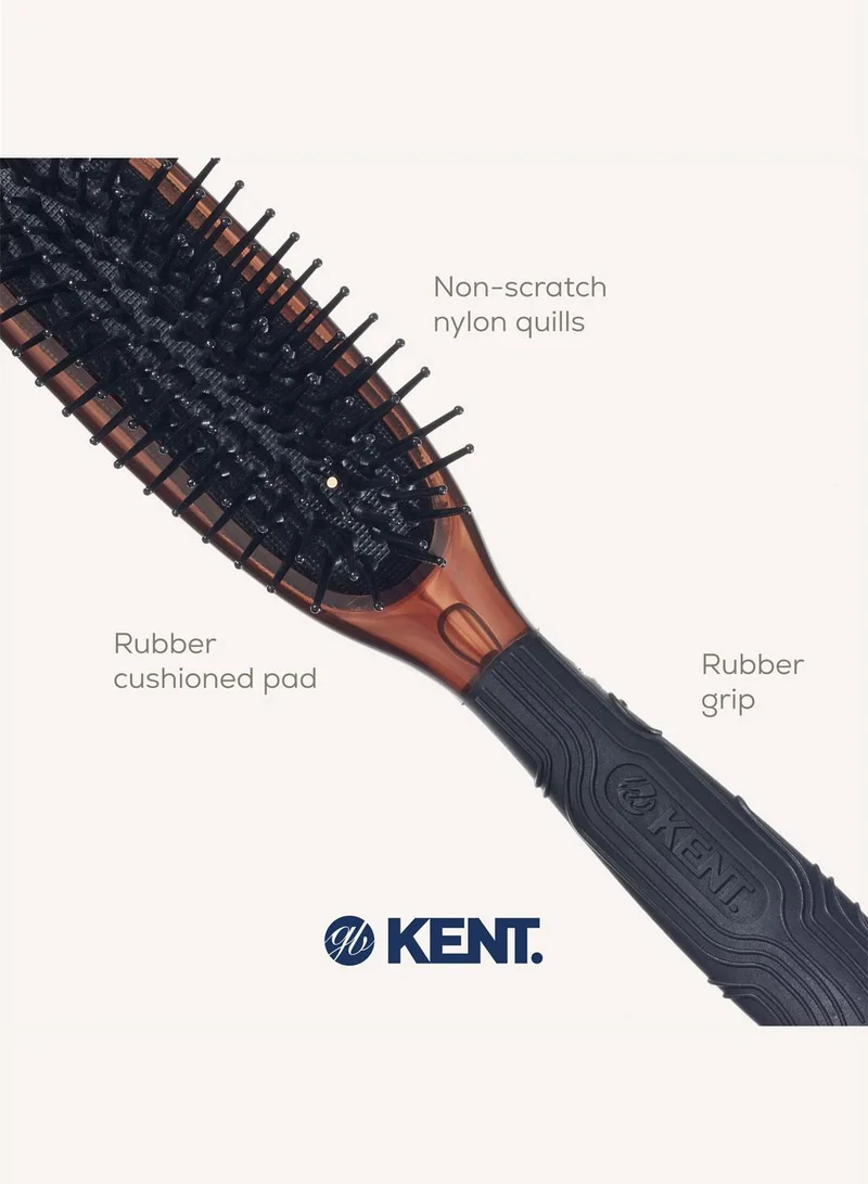 KENT Head Hog Hair Brush - Natural Bristle Hairbrush for Smooth, Shiny and Healthy Hair - Premium Styling Brush