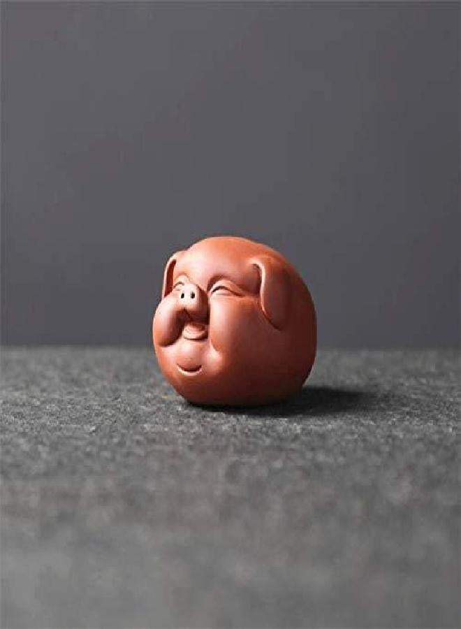 EatingBiting 3.1" Chinese Zisha Tea Pet Pig Tea Pet Handmade Purple Clay Tea Pet for Kungfu Gift Ceremony Decoration mostly ceramic crafts made with purple sand or pure mud - Image 2