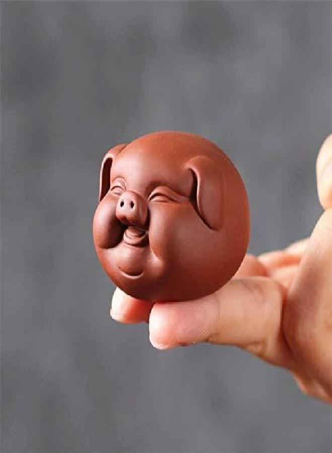 EatingBiting 3.1" Chinese Zisha Tea Pet Pig Tea Pet Handmade Purple Clay Tea Pet for Kungfu Gift Ceremony Decoration mostly ceramic crafts made with purple sand or pure mud - Image 3