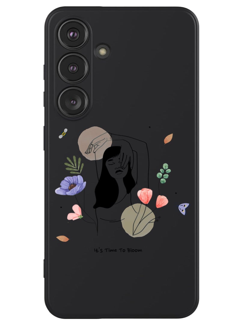 Theodor Protective Slim Fit Case Liquid Silicone Cover with Full Body Protection Anti-Scratch Shockproof Case For Samsung Galaxy S24 Plus (Black) - Bloom2 - Image 1