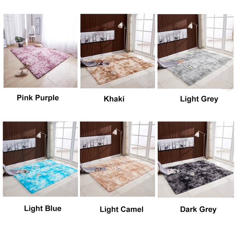 Ultra Soft Tie-Dye Style Gradient Color Carpet Floor Bedroom Mat Rectangle Shape Fluffy Rug for Living Room Bedroom Balcony Hallway Mat - Image 5