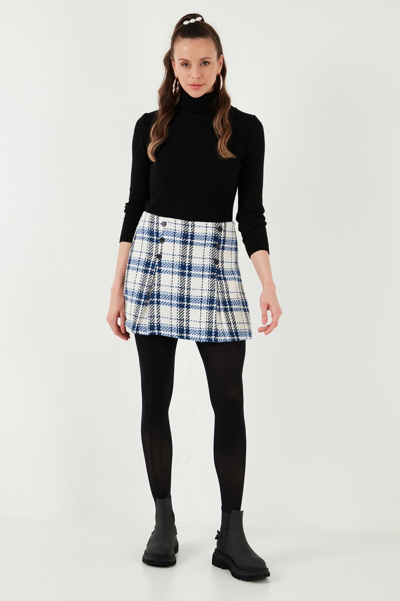 Lela Regular Fit Winter Tweed Mini Short Skirt Women's Short Skirt 611ET0020  - Image 1