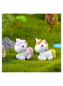 Y&D 8 Pcs Miniature Unicorn Figurines Colorful Model Cake Cupcake Topper Fairy Garden Moss Landscape DIY Terrarium Crafts Ornament Accessories for Home Decoration  - Image 2