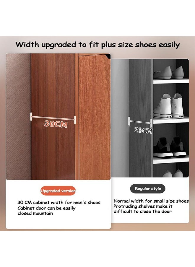 Beauenty Shoe Cabinet Freestanding Shoe Cupboard With Drawers And Lockers Modern Narrow Organizer For Hallway  Bedroom And Entryway(Style 2)  - Image 3