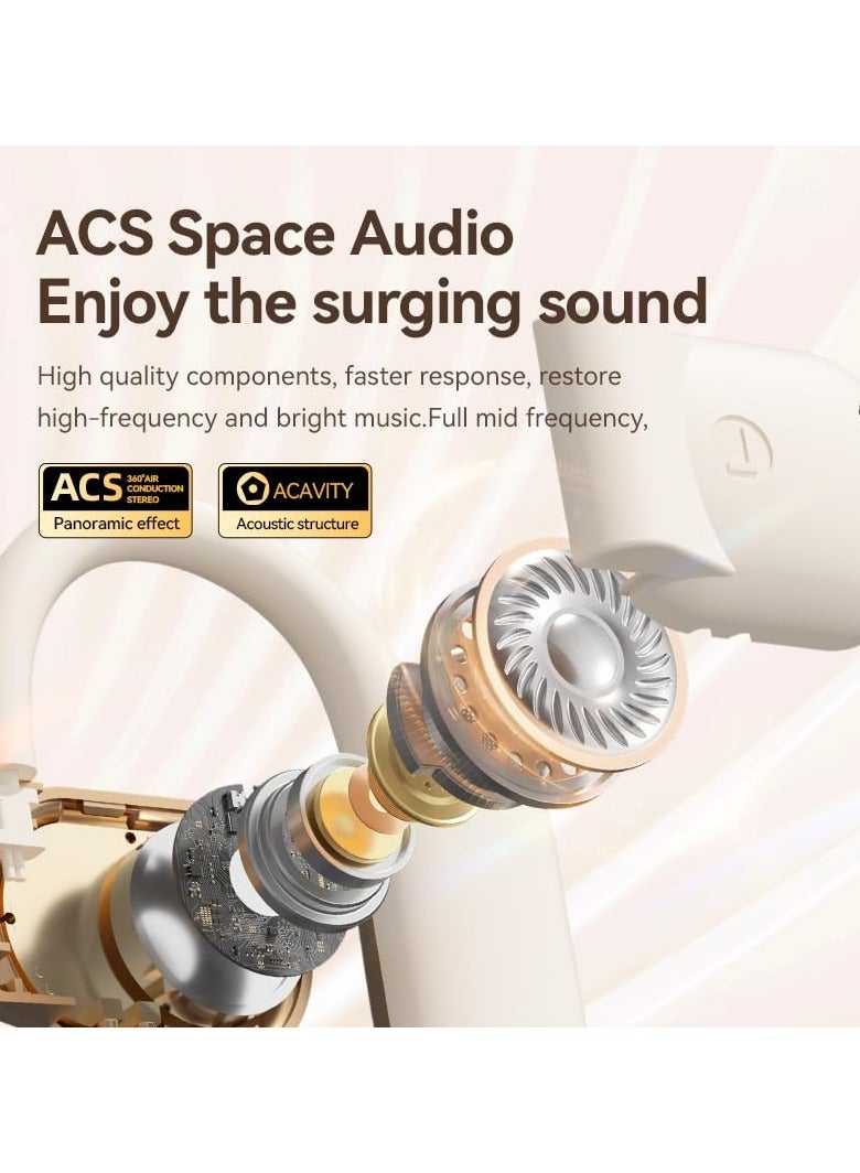 SYOSI Wireless Earbuds Bluetooth Headphones, Bluetooth 5.4 Earphones, Playback Ear Buds Waterproof Wireless Charging Case and Dual Power Display, Over-Ear Stereo Bass Earphones - Image 4