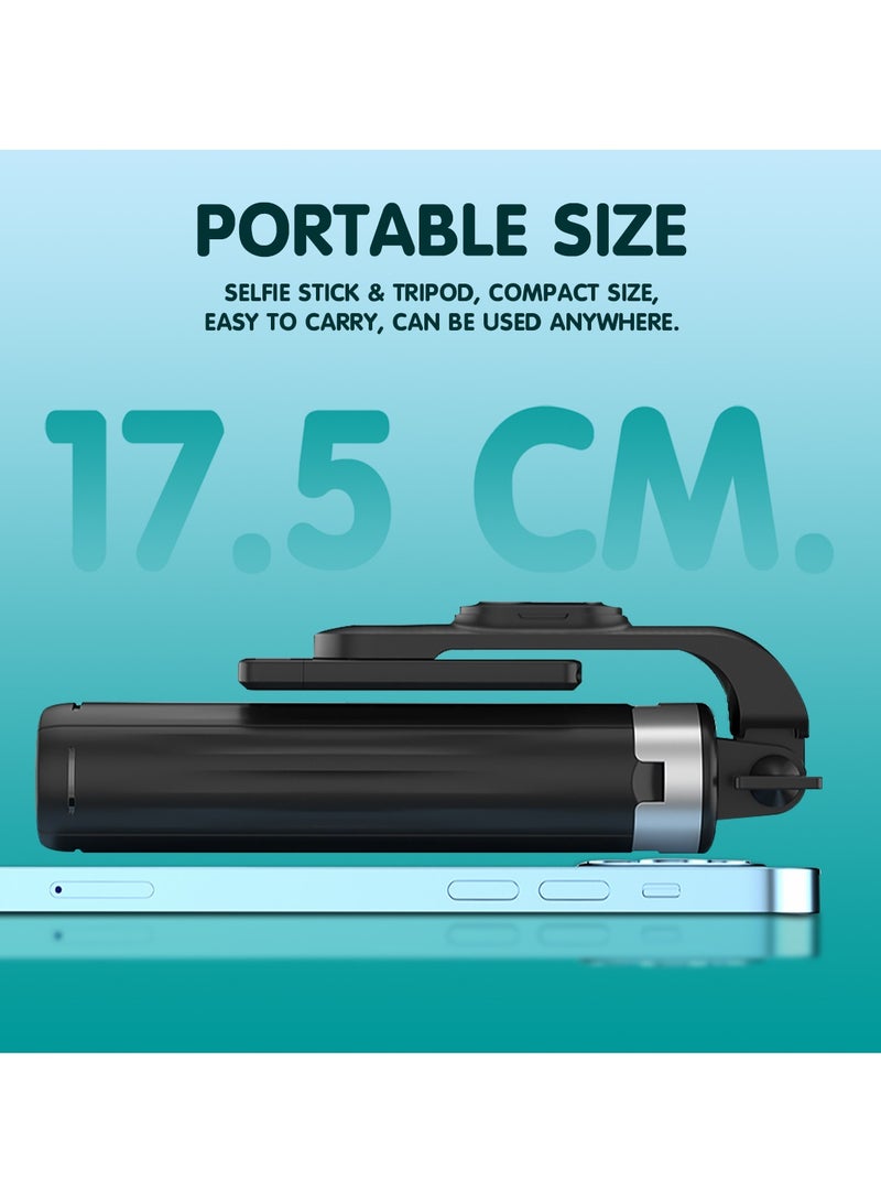 Selfie Stick Tripod, 360° Swivel, Retractable, Bluetooth Remote Control with one LED Light for Recording, Video, Photo Taking - Image 4