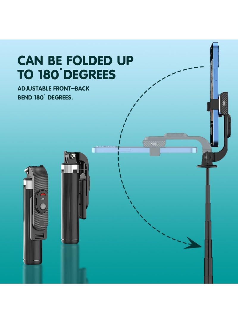 Selfie Stick Tripod, 360° Swivel, Retractable, Bluetooth Remote Control with one LED Light for Recording, Video, Photo Taking - Image 5