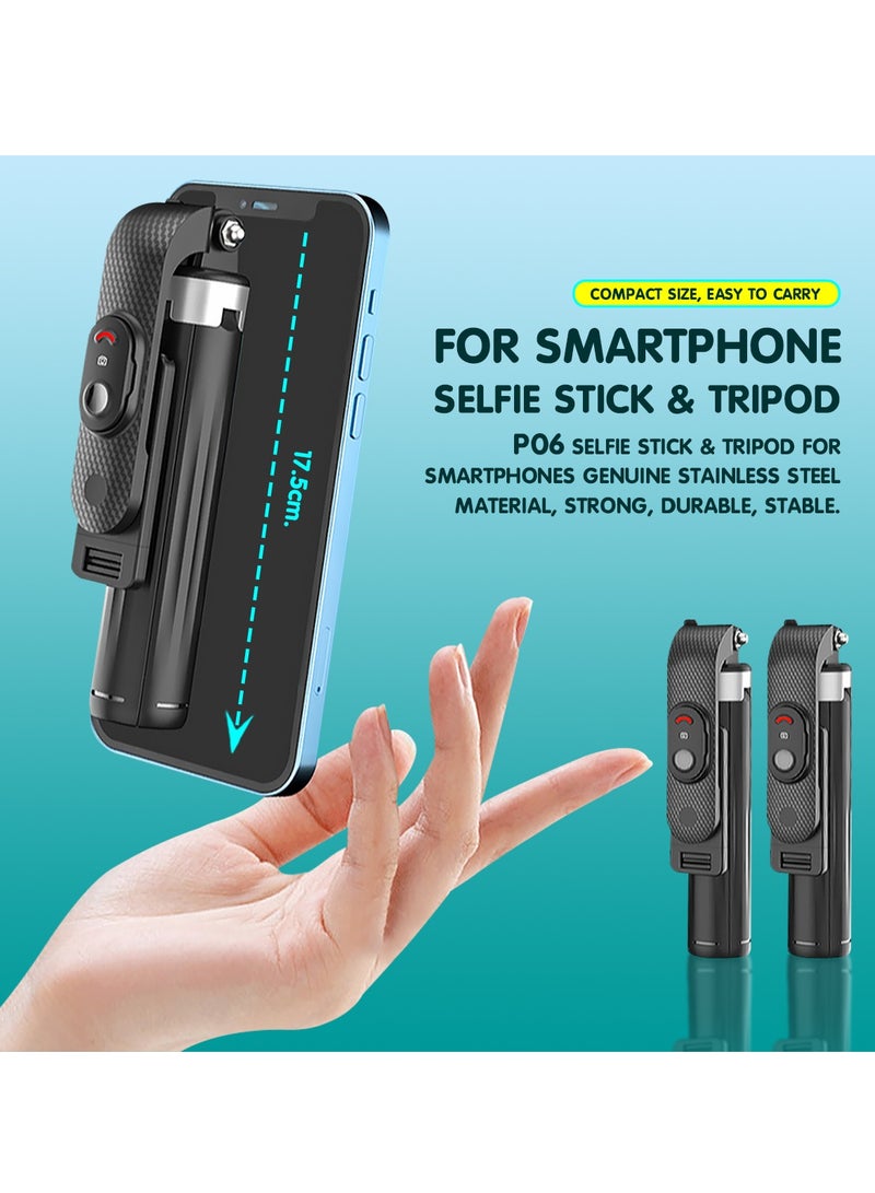 Selfie Stick Tripod, 360° Swivel, Retractable, Bluetooth Remote Control with one LED Light for Recording, Video, Photo Taking - Image 2