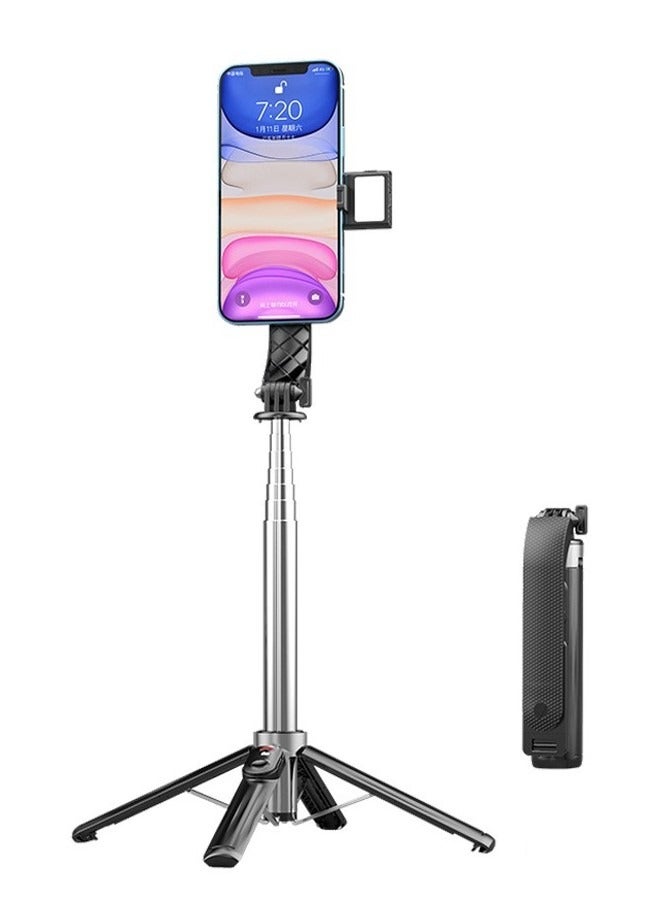 Selfie Stick Tripod, 360° Swivel, Retractable, Bluetooth Remote Control with one LED Light for Recording, Video, Photo Taking - Image 1