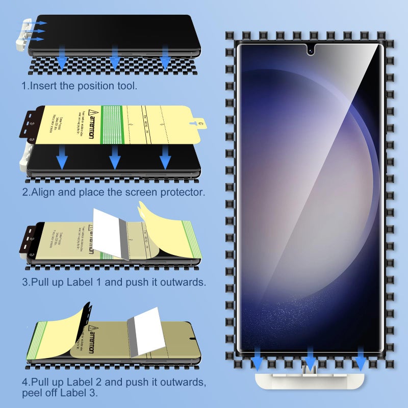LK 3 Pack for Samsung Galaxy S23 Ultra Screen Protector [Not Glass] [Support Fingerprint Unlock] Touch Sensitive, Anti-Scratch 3D Curved Max Coverage Screen Protector for Samsung Galaxy S23 Ultra - Image 5