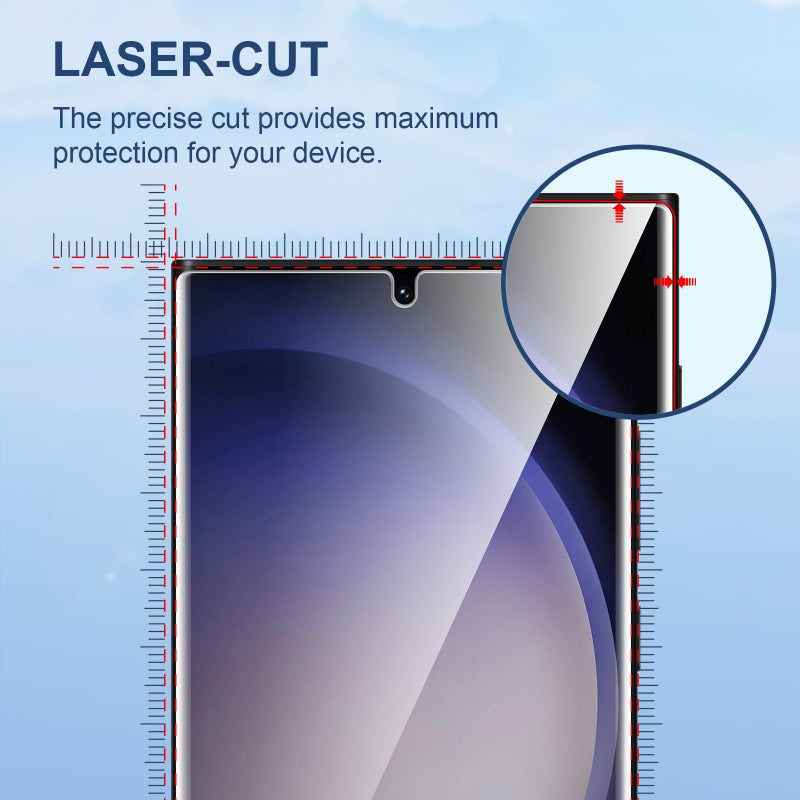 LK 3 Pack for Samsung Galaxy S23 Ultra Screen Protector [Not Glass] [Support Fingerprint Unlock] Touch Sensitive, Anti-Scratch 3D Curved Max Coverage Screen Protector for Samsung Galaxy S23 Ultra - Image 3