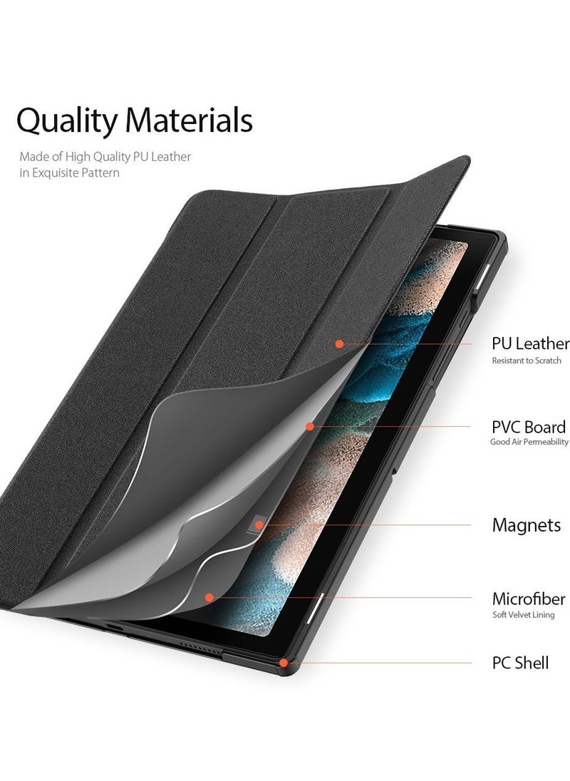 DUX DUCIS Dux Ducis Domo Series Horizontal Flip Magnetic PU Leather Case with Three folding Holder For Samsung Galaxy Tab A8 X200/X205 10.5 Inch (Black)  - Image 5