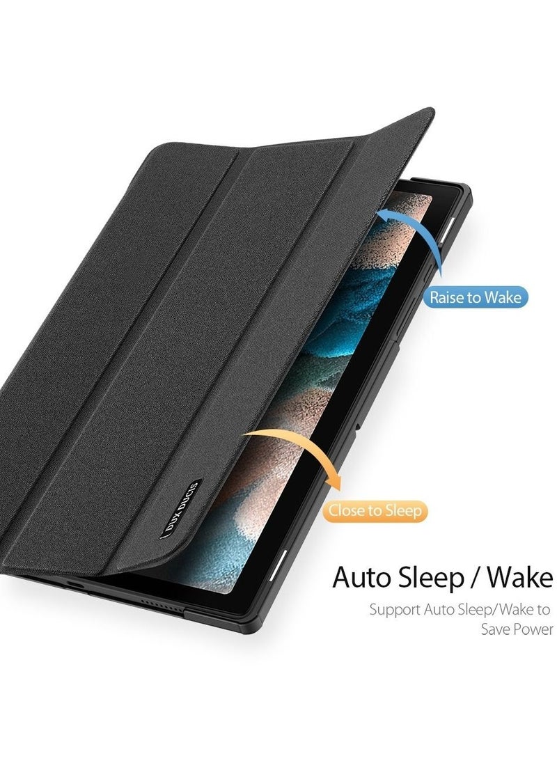 DUX DUCIS Dux Ducis Domo Series Horizontal Flip Magnetic PU Leather Case with Three folding Holder For Samsung Galaxy Tab A8 X200/X205 10.5 Inch (Black)  - Image 2