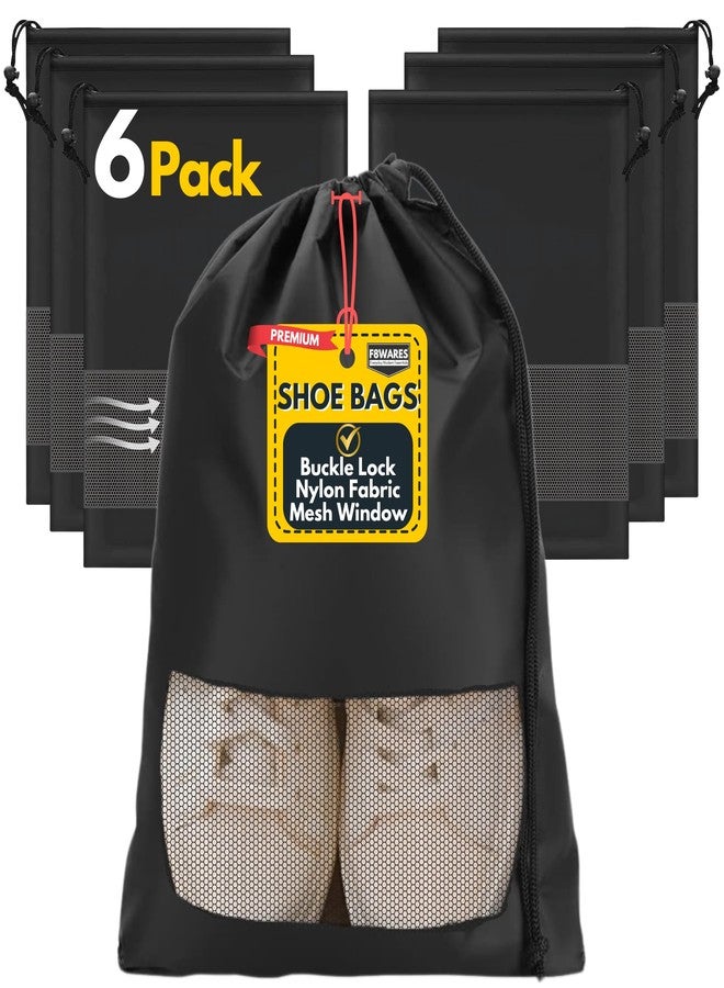 F8WARES 6PK Premium Nylon Shoe Bag for Travel & Storage Travel Organizer for Women & Men Travel Accessories Shoes Bag for Travel - Shoe Bags Pouches Travel Essential - Shoe Cover for Travelling - Image 1