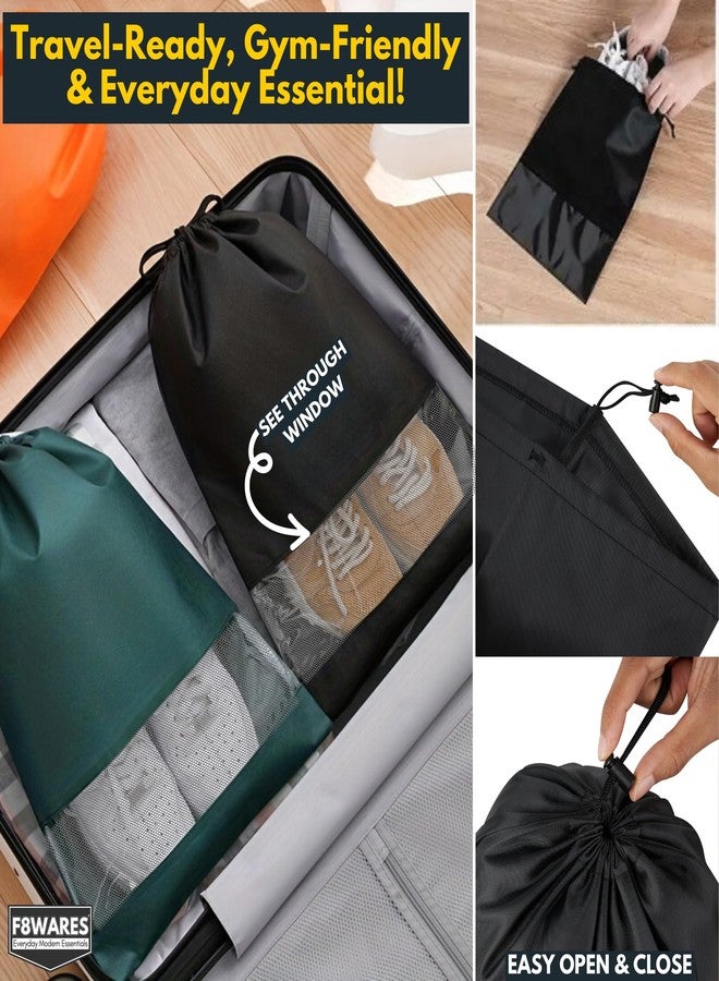 F8WARES 6PK Premium Nylon Shoe Bag for Travel & Storage Travel Organizer for Women & Men Travel Accessories Shoes Bag for Travel - Shoe Bags Pouches Travel Essential - Shoe Cover for Travelling - Image 4