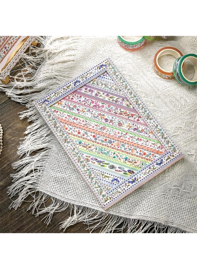 SYOSI Washi Tape Set, Decorative Embroidery Pattern Paper Stickers for DIY Crafts Scrapbooking Planner Journal Cards Gift Wrapping, 10 Rolls - Image 2