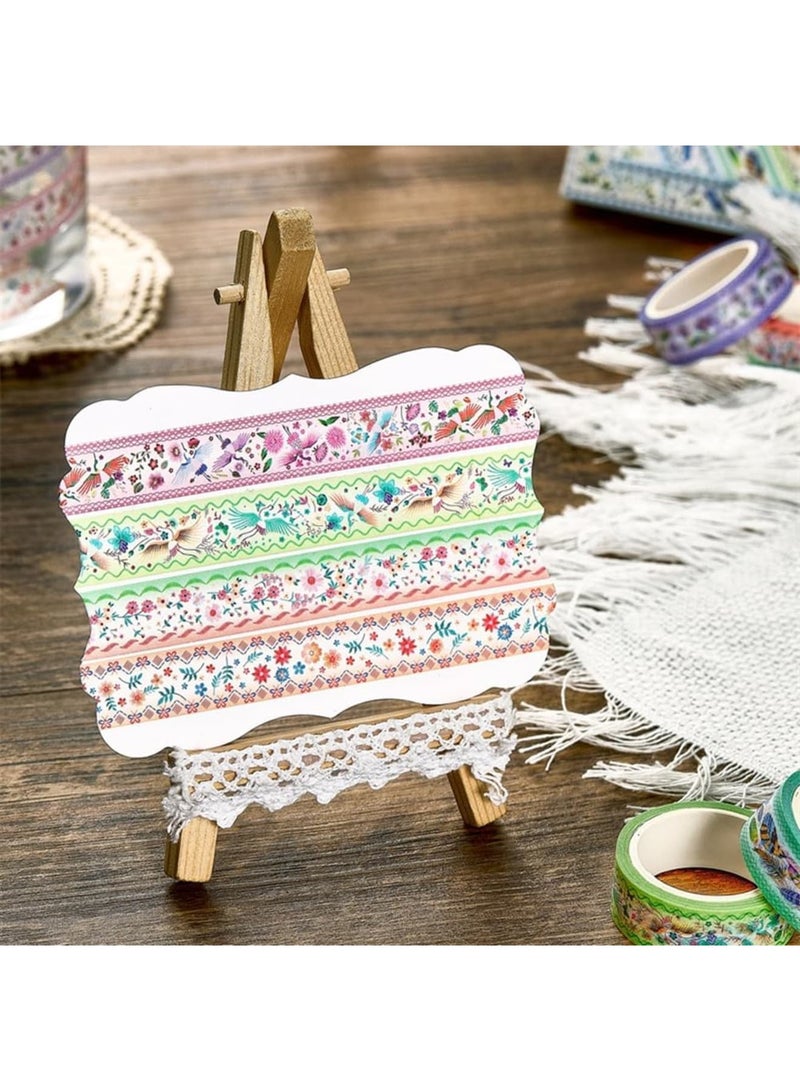 SYOSI Washi Tape Set, Decorative Embroidery Pattern Paper Stickers for DIY Crafts Scrapbooking Planner Journal Cards Gift Wrapping, 10 Rolls - Image 3