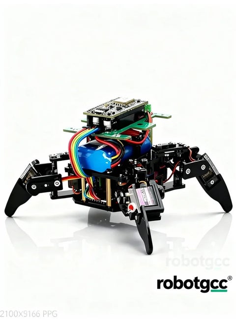 Quadruped Bionic Robot Kit – ESP8266 Wi-Fi Control | Real-Time App Operation | Metal Gear Servos | Compatible with Arduino & Block Coding | STEM Educational Robotics Platform