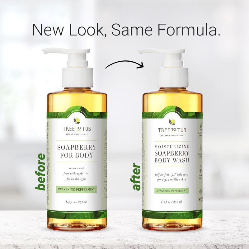 Tree to Tub Peppermint Body Wash for Sensitive Skin and Dry Skin - pH Balanced, Hydrating, Sulfate Free, Vegan Body Soap with Organic Aloe Vera - Image 4