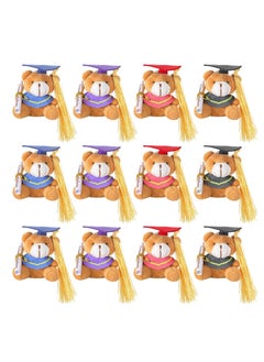 KASTWAVE Mini Graduation Bear Toy,2.76 Inch Class of Tiny Bear Mini Stuffed Animals Plush Grad Bear Keychain Graduation Gift DIY Party Favors  for College High School Kindergarten (12 Pcs)  - Image 1