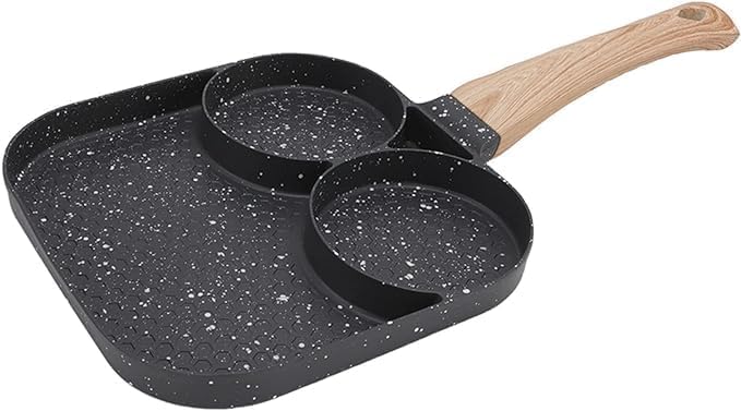 KERFORA 3 in 1 Hole Pan Mini Frying Egg Nonstick Skillet Omelet Pan Suitable Medical Stone Cooker Breakfast Frying Pan - Image 2