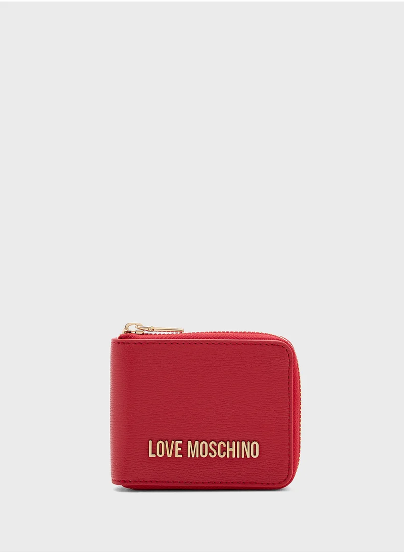 Love Moschino Logo Detailed Zip Over Wallet